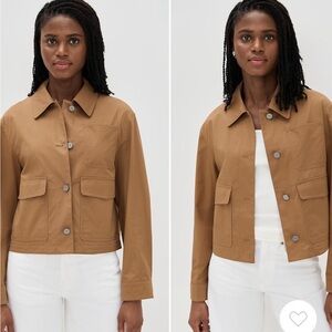 Theory Camel Utility Crop Jacket